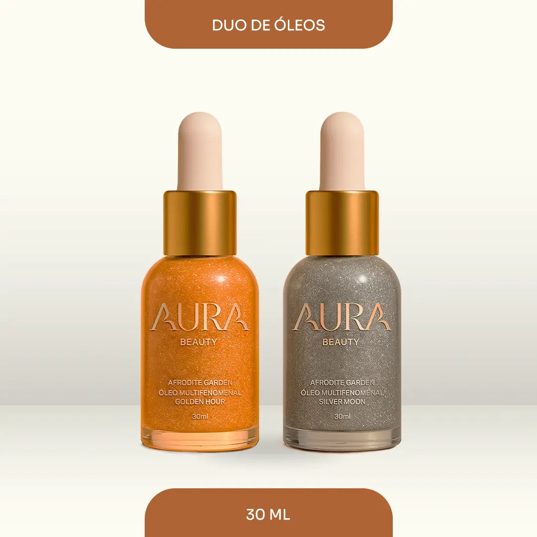 Kit de Óleos Iluminadores Afrodite Garden Dourado e Prata – AURA