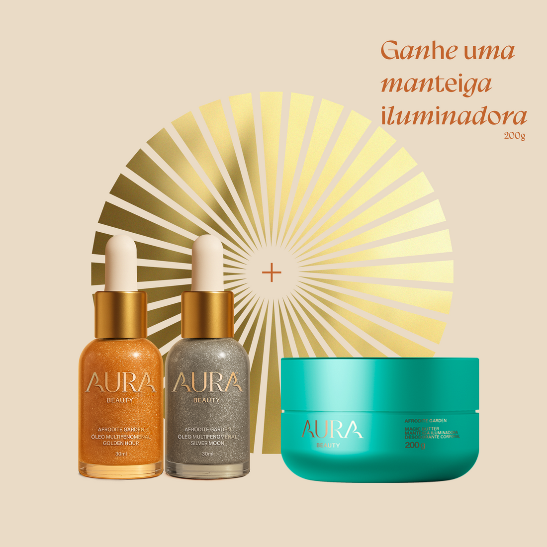 Duo Óleos Multifenomenais Afrodite Garden e Ganhe Manteiga Iluminadora 200g