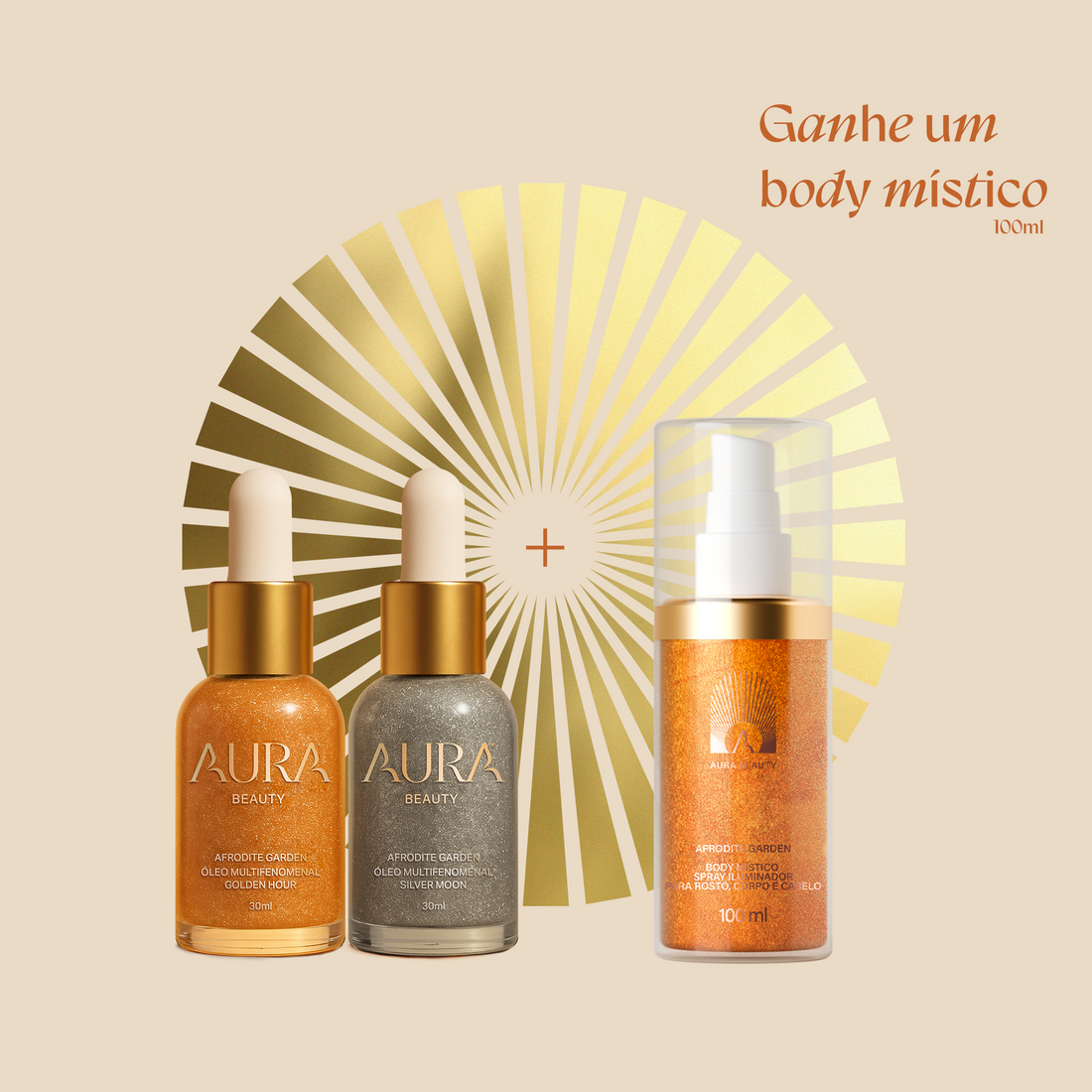 Duo Óleos Multifenomenais Afrodite Garden e Ganhe Body Místico 100ml