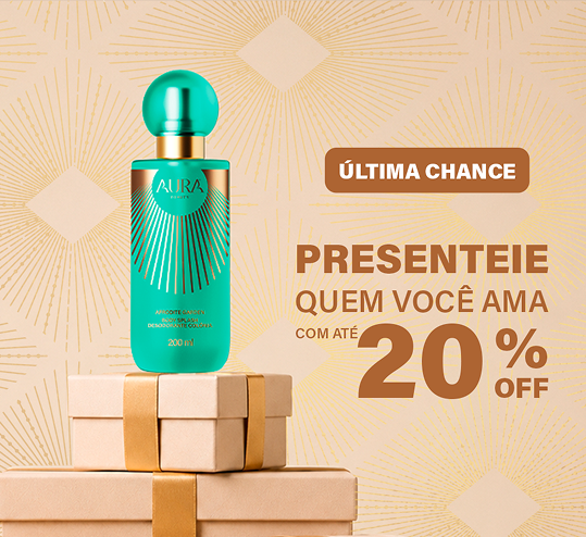 Produto Aura em composição de presente